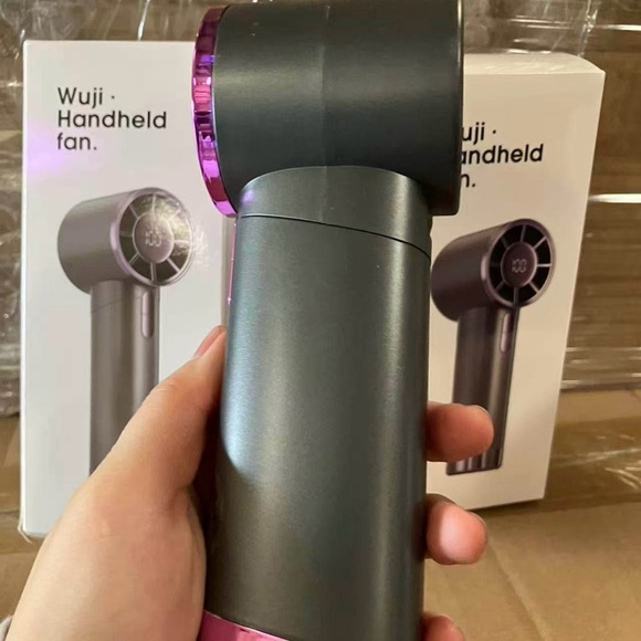 Portable White and Gold Handheld Fan - Picture 2 of 5